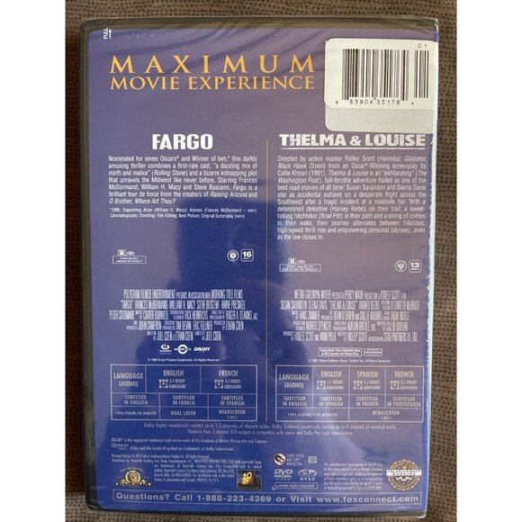 Double Feature: Thelma and Louise/Fargo (DVD, 2009, 2-Disc Set) - Picture 2 of 3